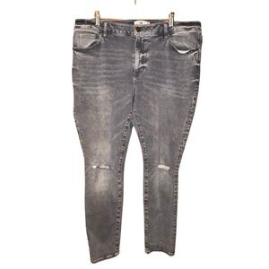 Cabi Jeans High Skinny Jeans Gray Distressed Stretch Denim Womens Size 18